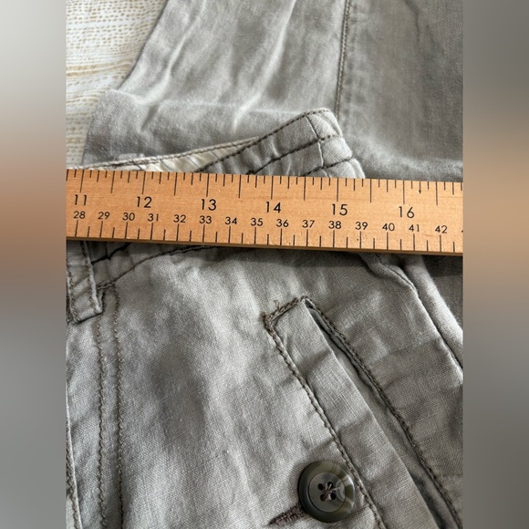 Monsoon 100% linen cargo jogger size 8 zipper and drawstring - Picture 10 of 12
